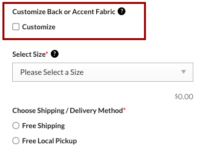 Choose Customize Back or Accent